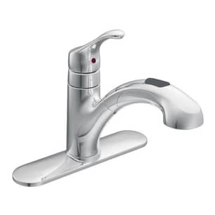 Thumbnail of the Moen Renzo Chrome One-Handle Low Arc Pullout Kitchen Faucet