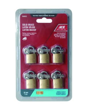 Thumbnail of the ACE Master Lock Padlock, Solid Brass Lock, 3/4 in