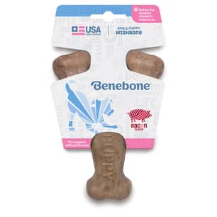 Thumbnail of the Benebone Puppy Wishbone Bacon Small