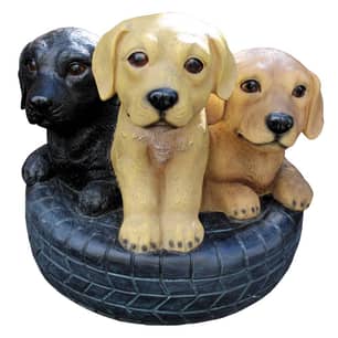Thumbnail of the Puppies in a Tire Indoor/Outdoor Statue