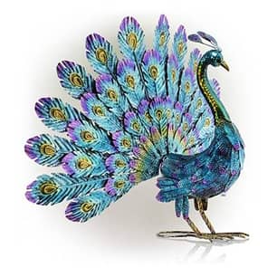 Thumbnail of the Alpine Corp Outdoor Peacock with Spread Feathers, Metal 23"