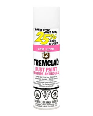 Thumbnail of the Tremclad Aerosol Rust Paint 425G Bonus Can - Gloss White