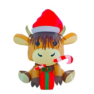 Thumbnail of the 40" Highland Cow Inflatable Christmas Decor with CW LED