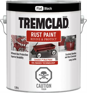 Thumbnail of the Tremclad Rust Paint Flat Black 3.78L