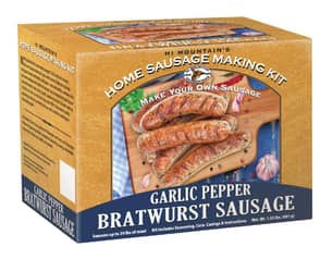 Thumbnail of the Hi Mountain Garlic Pepper Bratwurst Sausage Kit