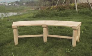 Thumbnail of the CURVED WOODEN LOG BENCH