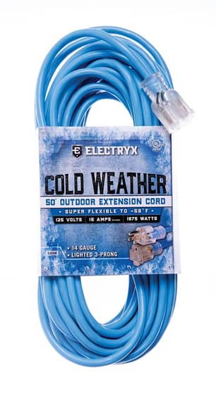 Thumbnail of the Electryx 50' Cold Weather Outdoor Extension Cord - 14 Gauge, Blue
