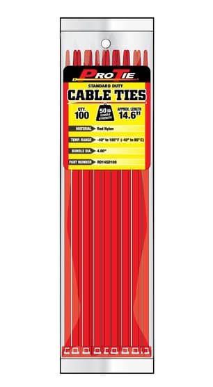 Thumbnail of the CABLE TIE 14.6"REDNYL 50LB100P