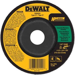 Thumbnail of the DEWALT 4-1/2" X 1/4" X 7/8" MASONRY GRINDING WHEEL