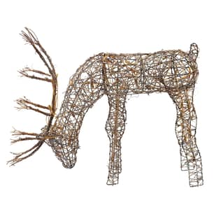 Thumbnail of the Alpine® 24" Grazing Rattan Reindeer With 50 Halogen Lights (Plug-In)