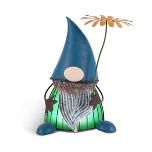 Thumbnail of the Gerson Company Decor Solar Lighted Metal Sitting Gnome 14"