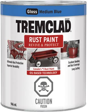 Thumbnail of the Tremclad Rust Paint Medium Blue 946ml