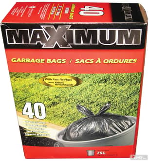 Thumbnail of the Maximum Garbage Bags, 26" x 32.5", 75L 40pk