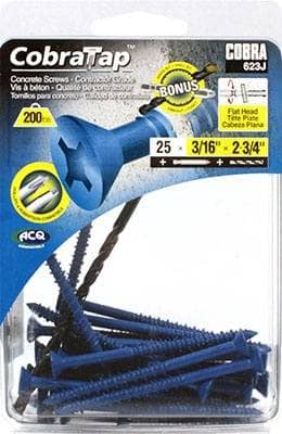 Thumbnail of the METAL CONCRETE SCREW ANCHOR WITH BLUE COATING 3/16" X 2- 3/4"