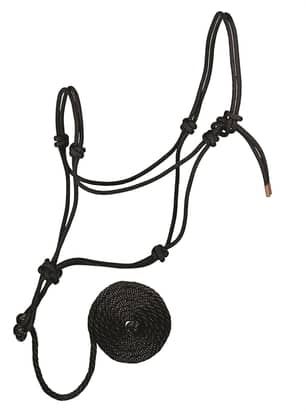 Thumbnail of the Weaver Leather Diamond Braid Rope Halter and Lead, Black