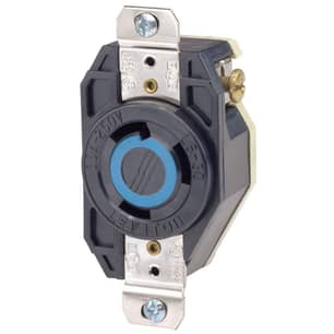Thumbnail of the 30 Amp 125 Volt Flush Mounting Locking Receptacle Industrial Grade Grounding V-0-MAX Black