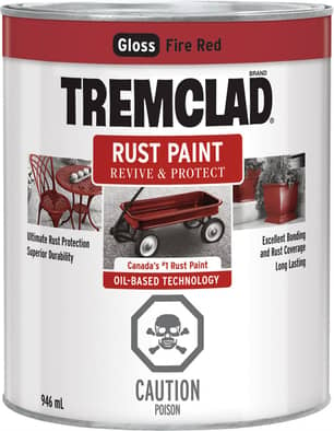 Thumbnail of the Tremclad Rust Paint Fire Red 946ml