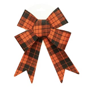 Thumbnail of the Preformed Gift Bow In Fabric Plaid Print Red/ Blac