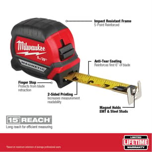 Thumbnail of the MILWAUKEE 8M/26' COMPACT MAG TAPE - 12? SO