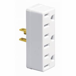 Thumbnail of the Indoor Single-to-Triple Adapter 15 Amp 125 Volt 2-Pole 3-Wire in White