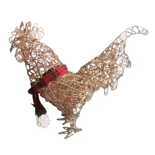 Thumbnail of the Fabric Rooster Décor with Warm White LED Lights