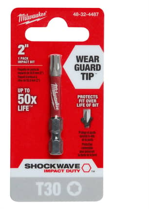 Thumbnail of the Milwaukee 2 in. T30 SHOCKWAVE™ Impact Torx Bits
