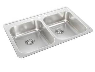 Thumbnail of the Wessan 32-inch 3-Hole Drop-In Double Bowl Kitchen Sink in Stainless Steel