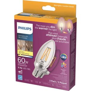 Thumbnail of the LED 60W CHANDELIER CANBASE SOFT WHITE GLASS 3PK CR