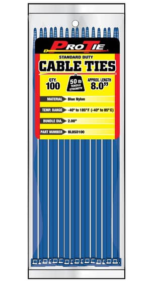 Thumbnail of the CABLE TIE 8"BLUNYL 50LB 100PC