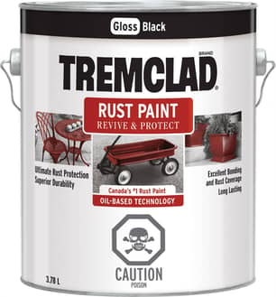 Thumbnail of the Tremclad Rust Paint Gloss Black- 3.78L