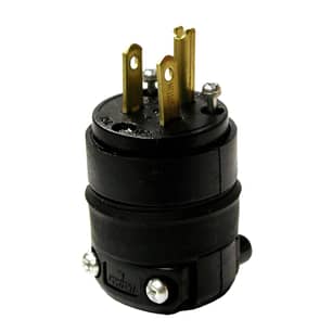 Thumbnail of the 15 Amp Black Rubber Plug Grounded 125 Volt