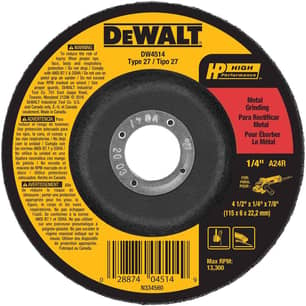 Thumbnail of the DEWALT 4-1/2" X 1/4" X 7/8" HIGH PERFORMANCE METAL GRINDING WHEEL