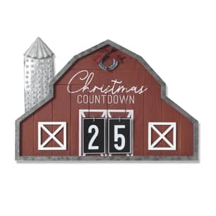 Thumbnail of the Wood & Metal Holiday Barn Christmas Countdown