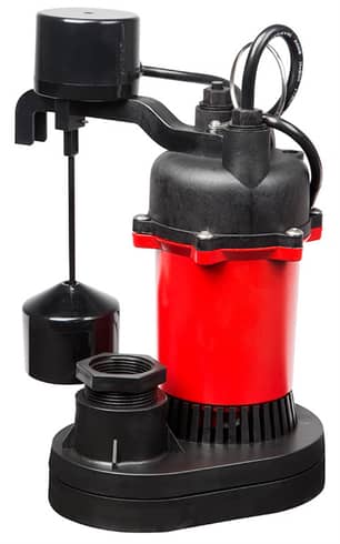 Thumbnail of the Red Lion Sump Pump with Vertical Float Switch, 1/3 HP, 115 Volts, 1-1/2" FNPT Discharge, 3200 GPH Max, 25 ft Max Head, 8 ft Cord, Automatic