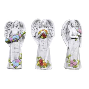 Thumbnail of the Alpine Statue Angel with Floral Accent 12"