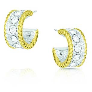 Thumbnail of the Montana Silversmiths® Crystal Shine In Gold Small Hoop Earrings