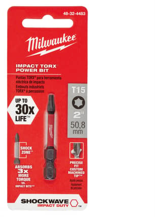 Thumbnail of the MILWAUKEE 2 IN. TX15 SHOCKWAVE™ IMPACT TORX BITS