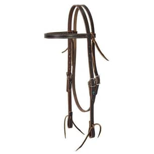 Thumbnail of the Turquoise Cross Skirting Leather Browband Headstall, Dark Oiled