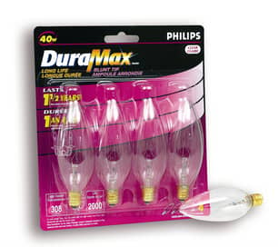 Thumbnail of the 40W Chandelier Candelabra Base Clear 4 Pack