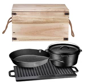 Thumbnail of the 4Pc Cast Iron Cookware Set in Wooden Box