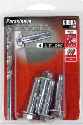 Thumbnail of the Cobra 445R Concrete an Parasleeve 5/16" x 2- 1/2" x 4