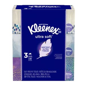 Thumbnail of the Kleenex Ultra Soft Facial Tissues Rectangular Box 3pk/330c