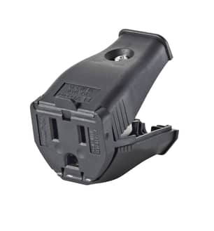 Thumbnail of the 2-Pole 3 Wire Grounding Outlet. Clamptite Hinged Design 15a-125v in Black