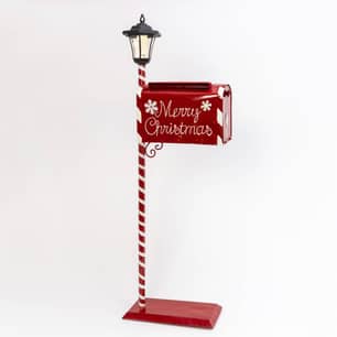 Thumbnail of the Metal Holiday Mail Box w/ Solar Lighted Lantern