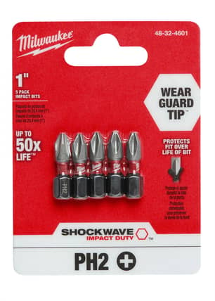Thumbnail of the MILWAUKEE PHILLIPS #2 SSHOCKWAVE™ IMPACT BITS 1IN 5PK