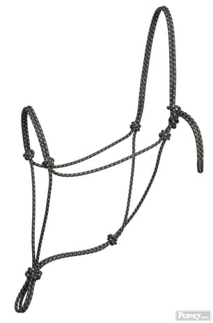 Thumbnail of the Weaver Leather SIlvertip Big Sky Rope Halter, Average, Black/Silver
