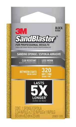 Thumbnail of the 3M™ SandBlaster™ Advanced Sanding Sanding Sponge, 20907-320 ,320 grit, 3 3/4 in x 2 1/2 x 1 in, 1/pk