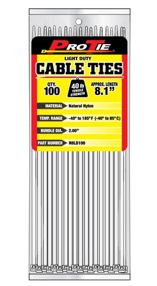 Thumbnail of the CABLE TIE 8.1"NAT NYL40LB100PC