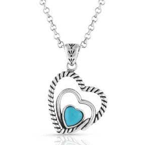 Thumbnail of the Montana Silversmiths® Clearer Ponds Turquoise Heart Necklace