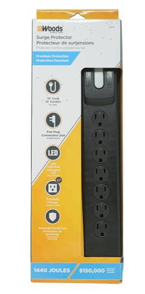 Thumbnail of the 7 OUTLET SURGE STRIP WITH 1440J AND EXTRA LONG 10'